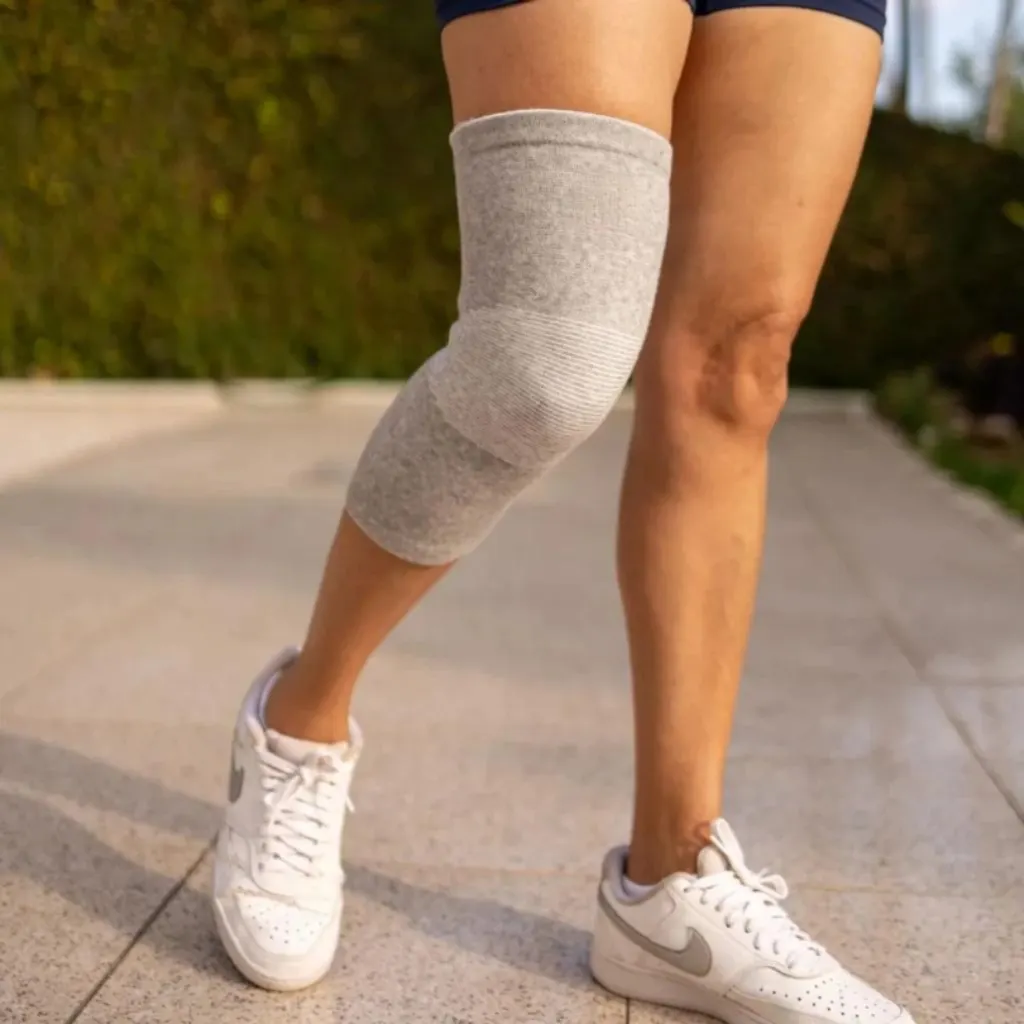 Bamboo knee sleeve worn comfortably